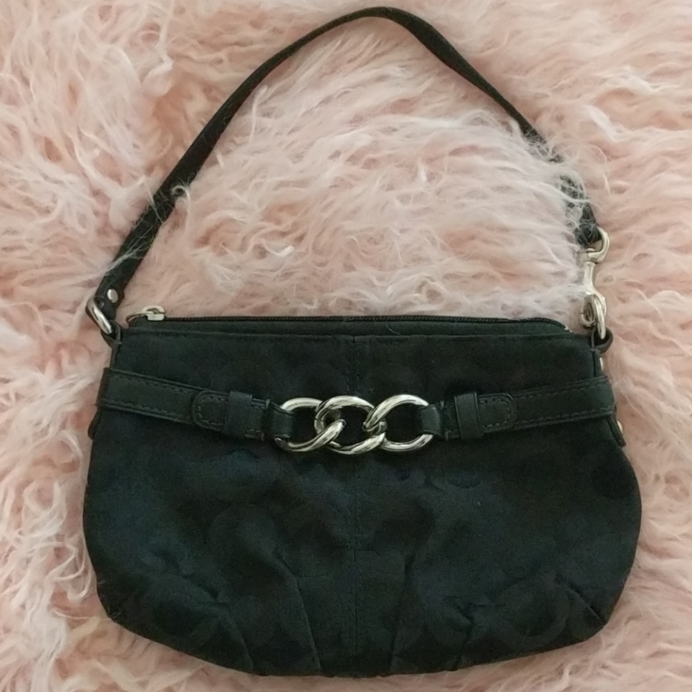 Coach black wristlet